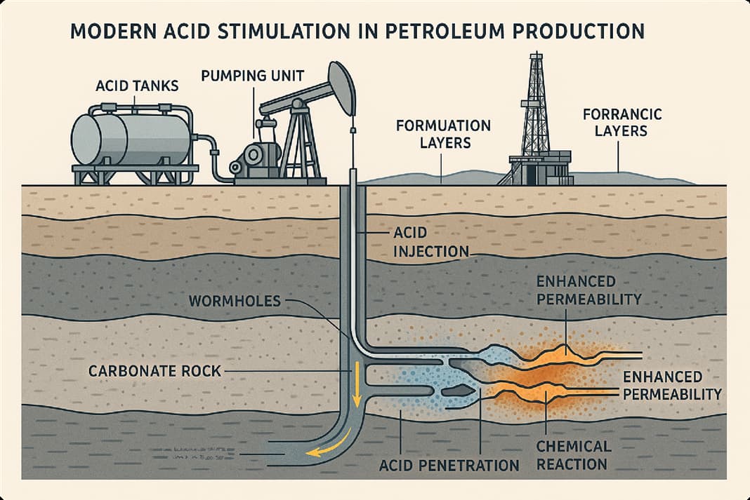 Modern acid stimulation equipment and process in petroleum production